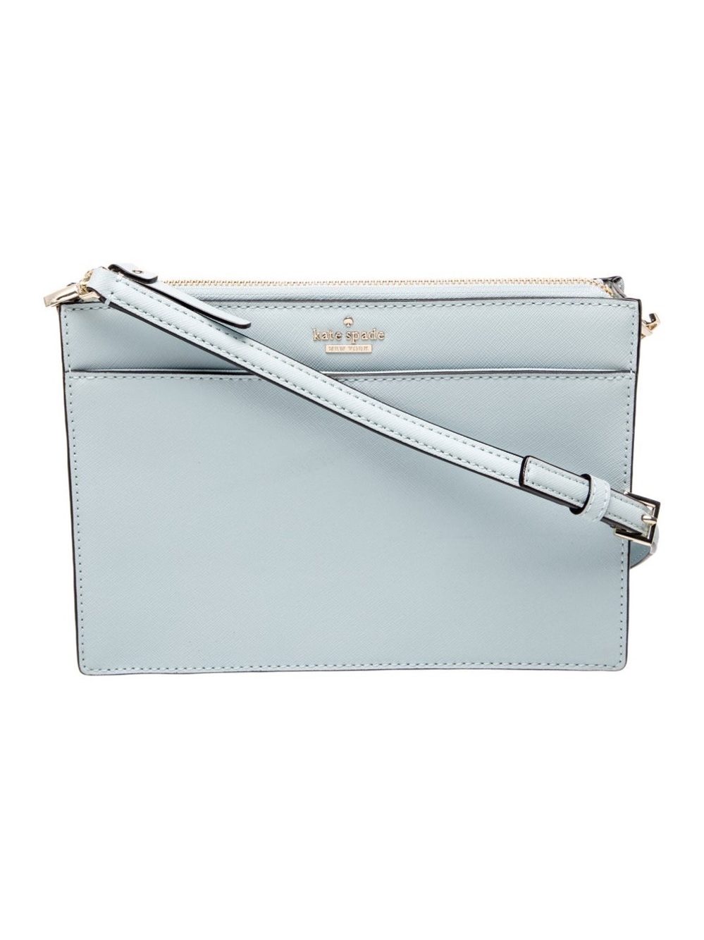 kate spade Pale Blue Leather Crossbody with Gold Logo